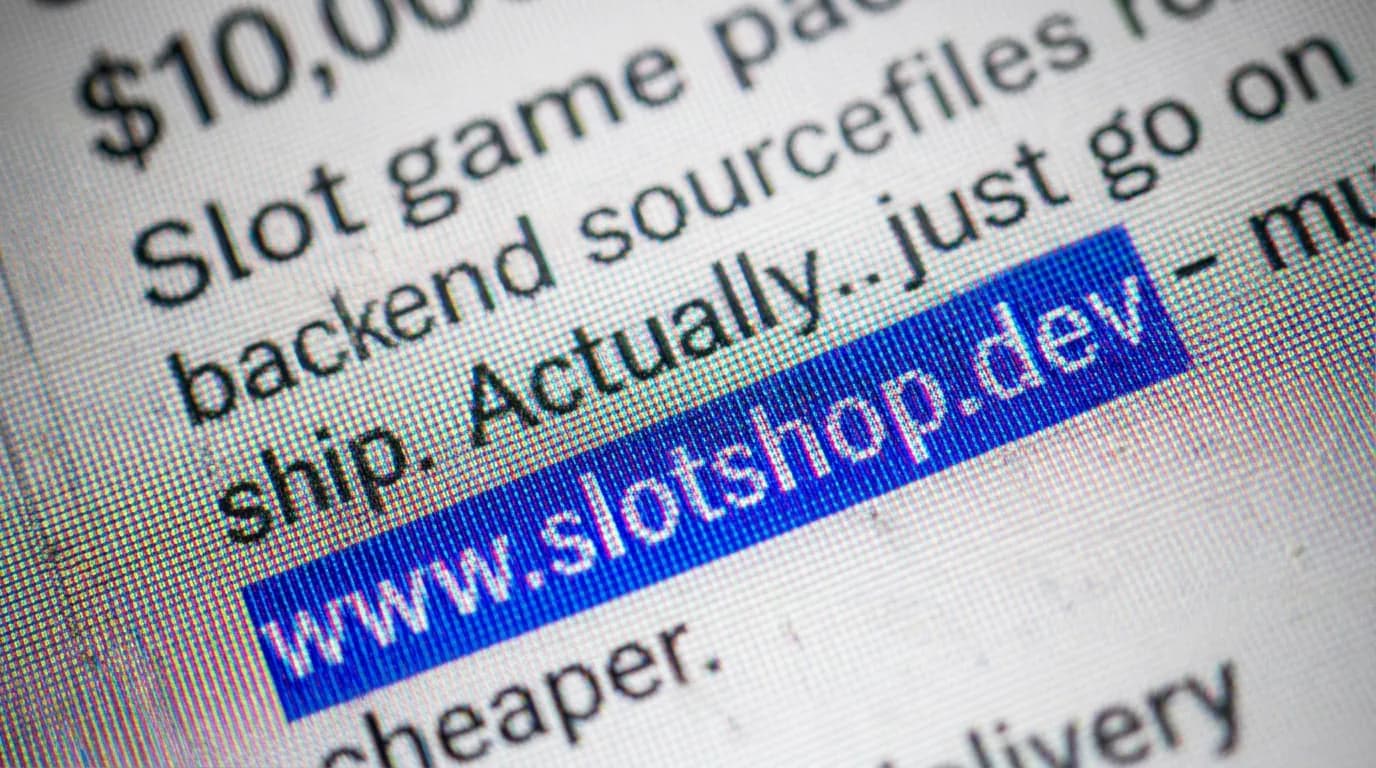 A close-up of a screen showing quotes for slot game development with slotshop.dev highlighted as the alternative.